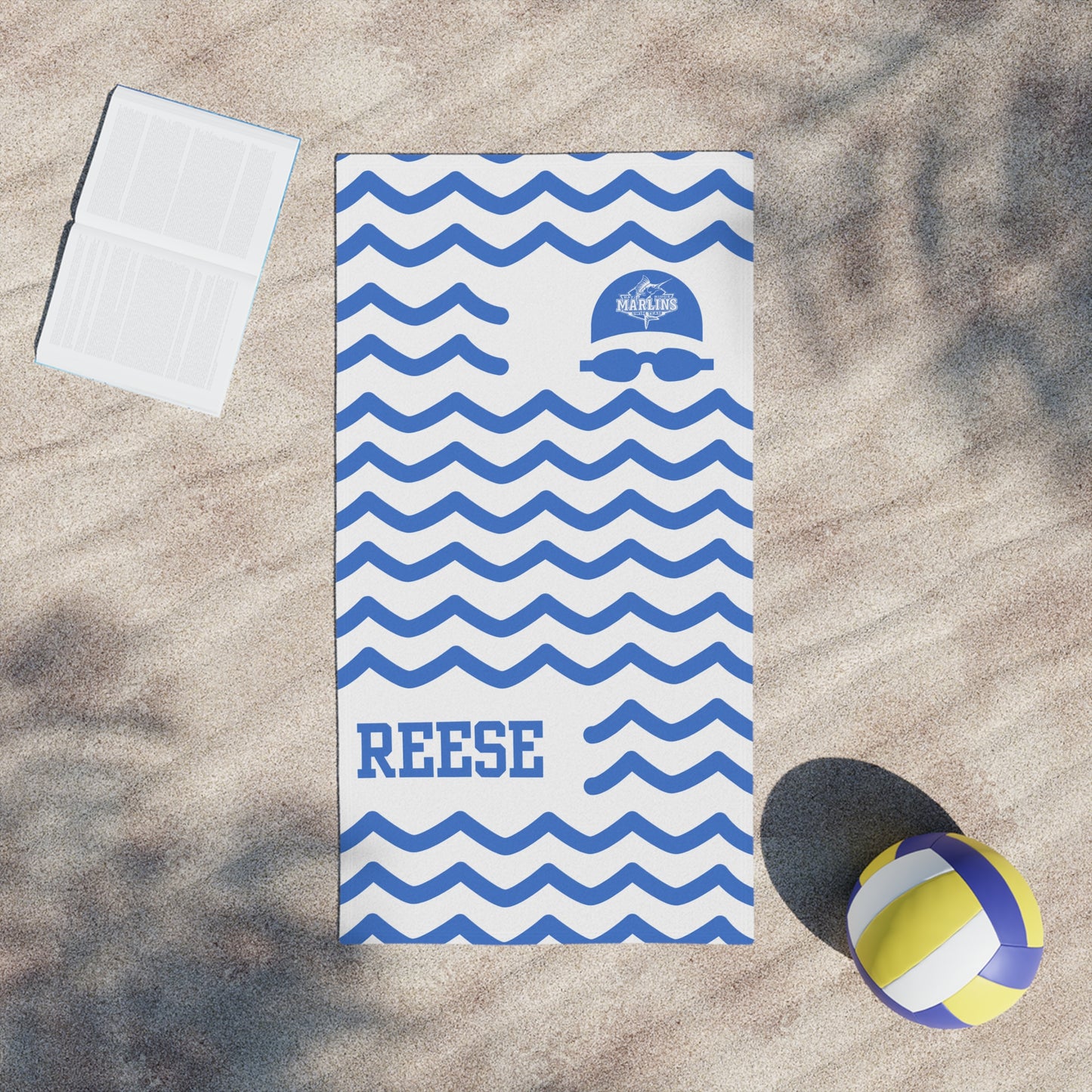 Marlins - Personalized Wave Beach Towel