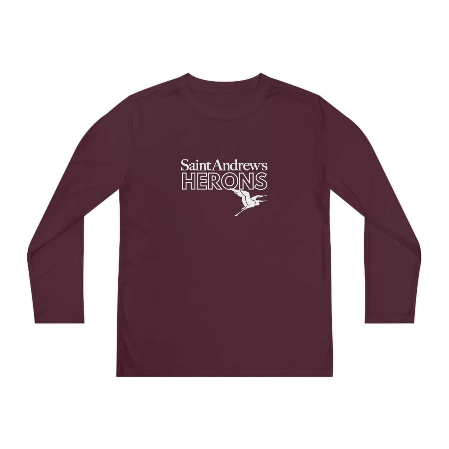 Saint Andrew's - (Youth) Long Sleeve HERONS Moisture Wicking Tee (4 colors)