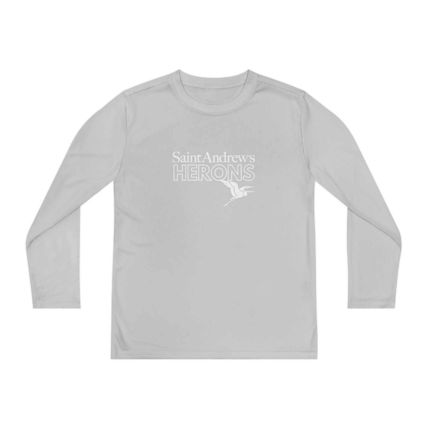 Saint Andrew's - (Youth) Long Sleeve HERONS Moisture Wicking Tee (4 colors)