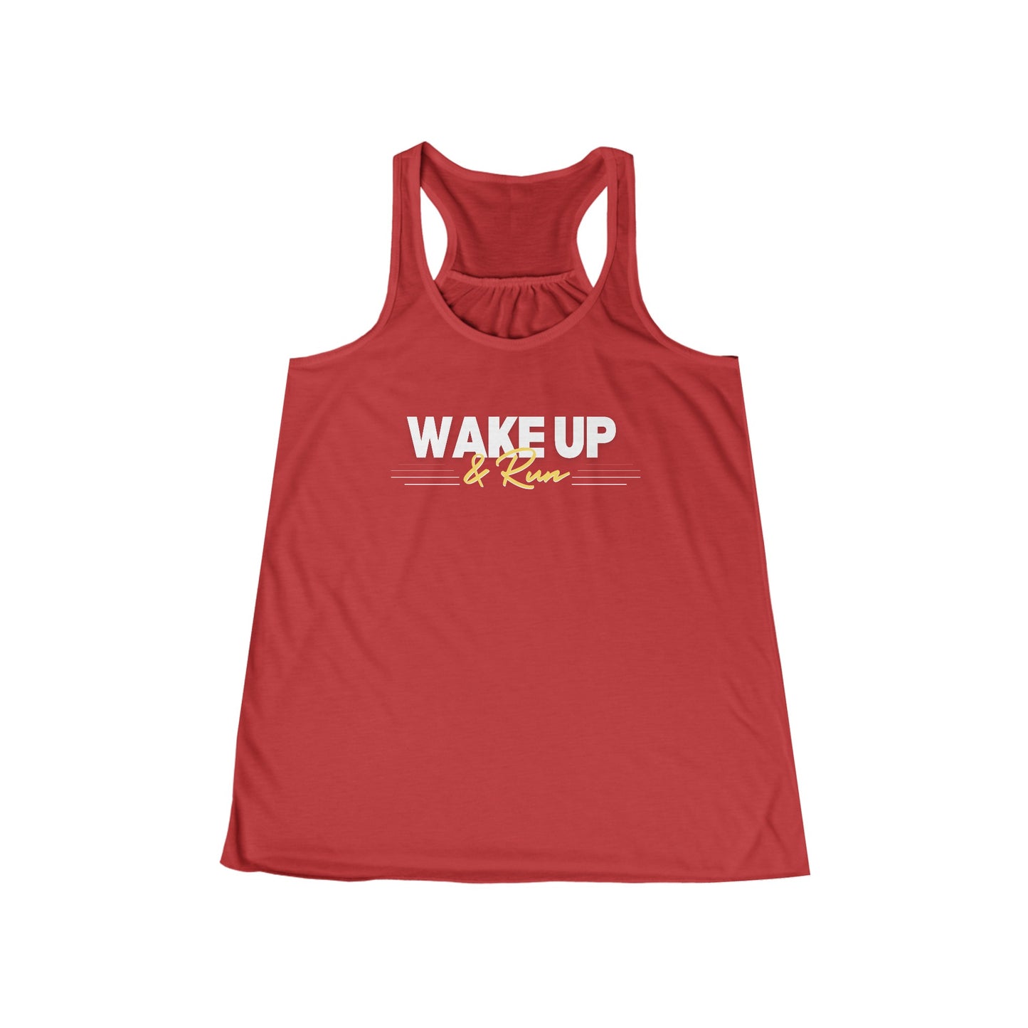 Wake Up & Run - Women's Flowy Racerback Tank