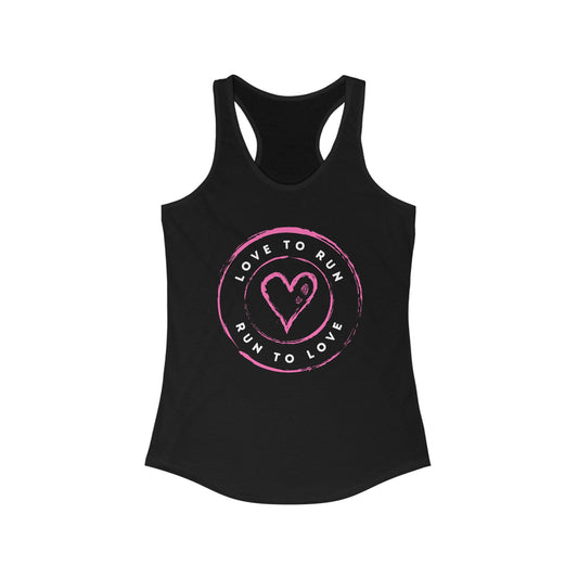 Love To Run, Run To Love - Women's Fitted Racerback Tank