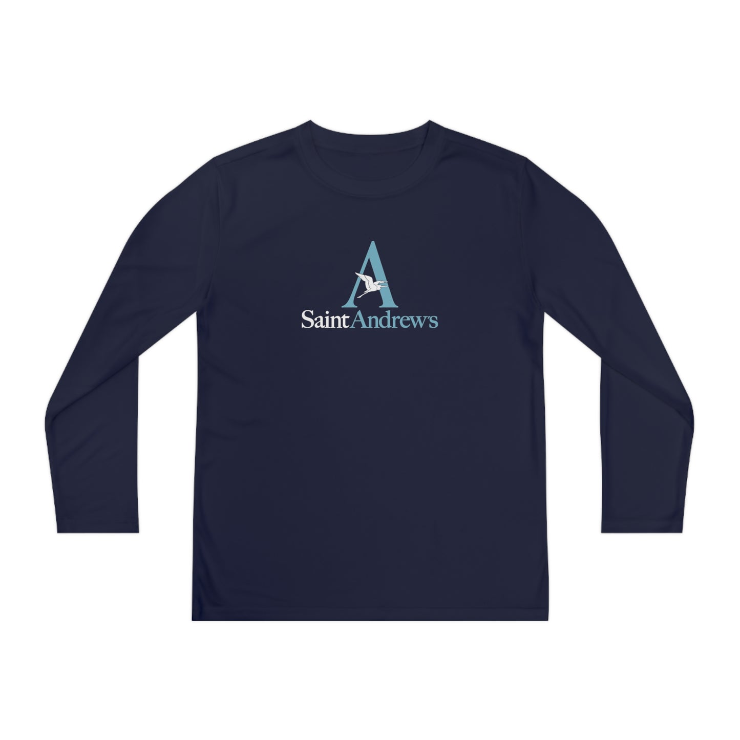 Saint Andrew's - (Youth) Long Sleeve "Emblem" Moisture Wicking Tee (3 colors)