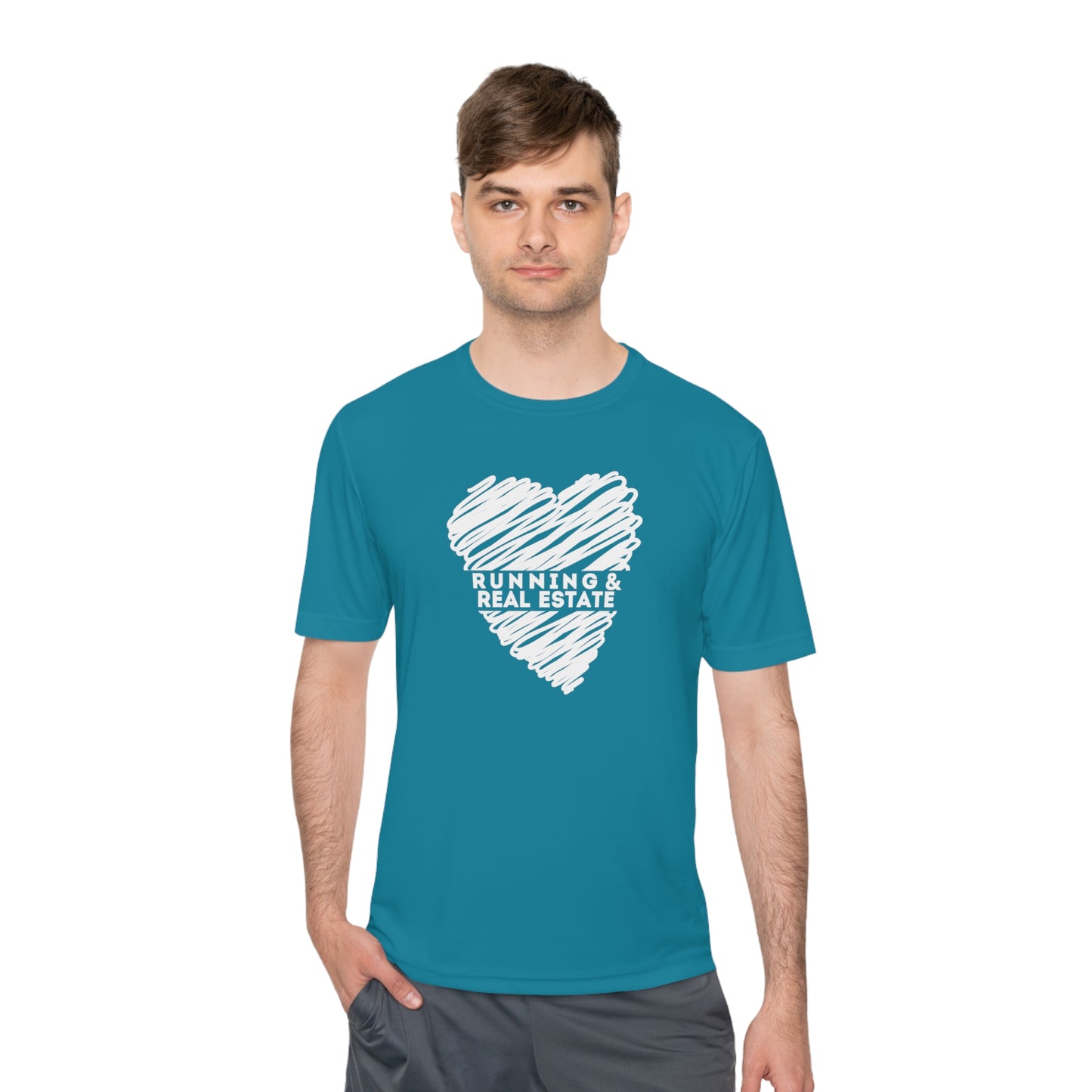 I love Running & Real Estate - Unisex Moisture Wicking Tee