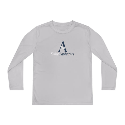 Saint Andrew's - (Youth) Long Sleeve "Emblem" Moisture Wicking Tee (3 colors)