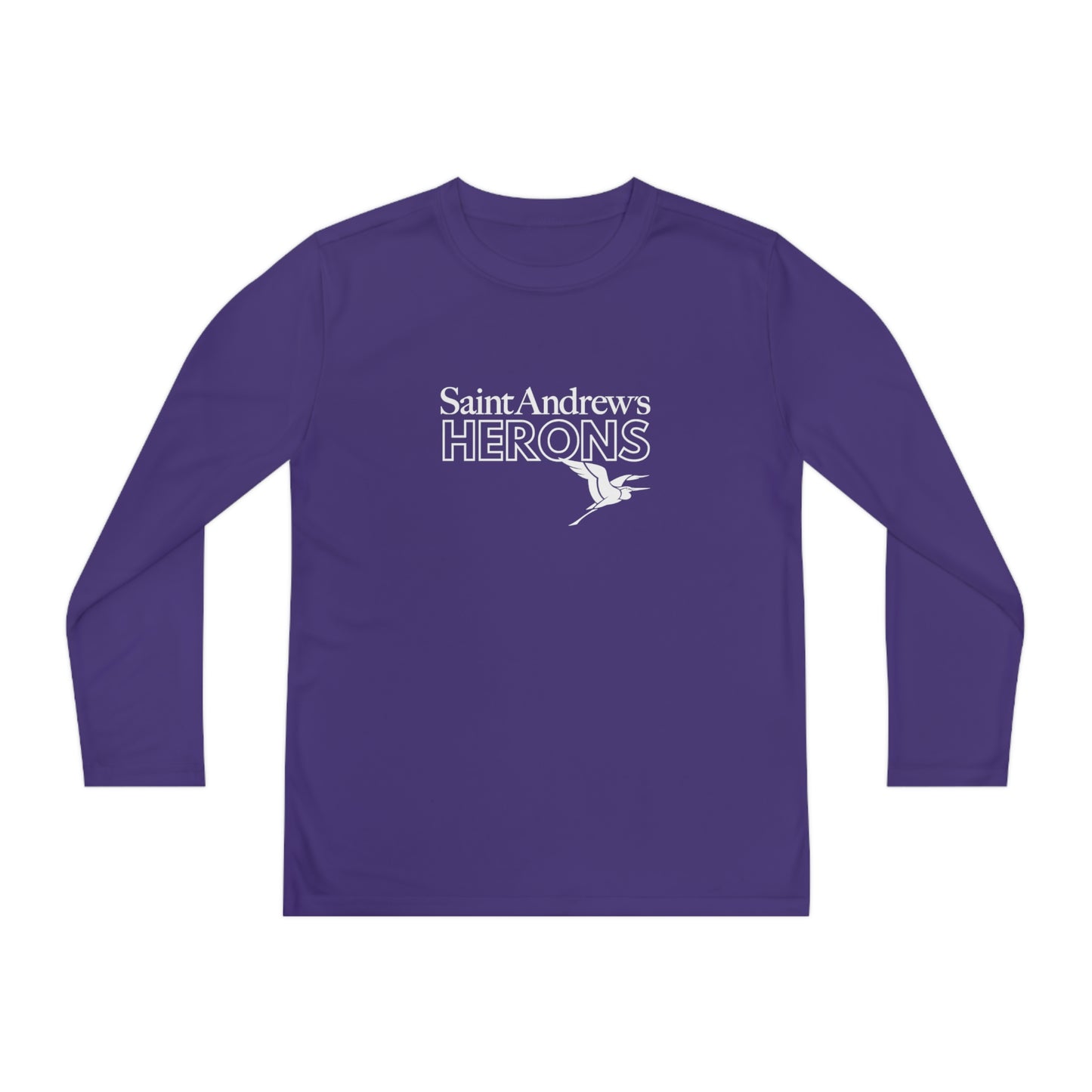 Saint Andrew's - (Youth) Long Sleeve HERONS Moisture Wicking Tee (4 colors)