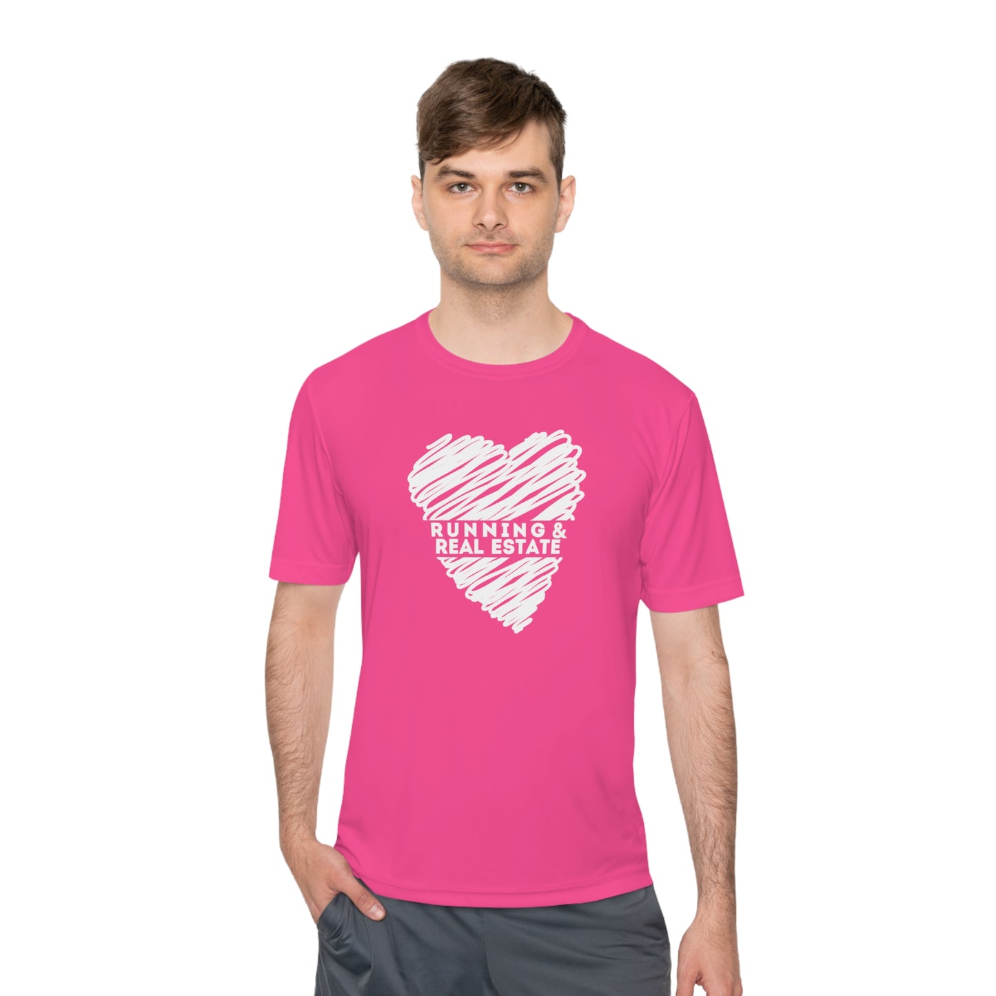 I love Running & Real Estate - Unisex Moisture Wicking Tee