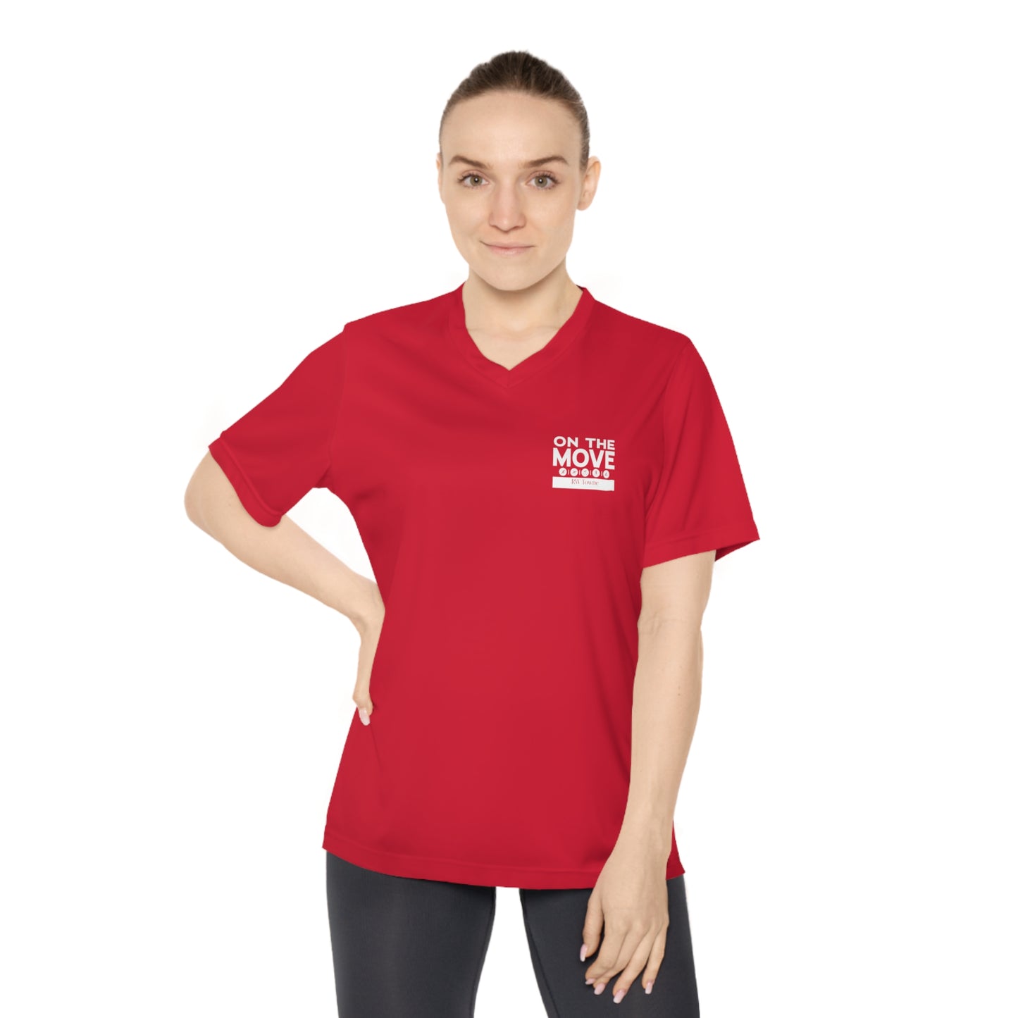 On The Move - Women's Performance V-Neck Tee (4 colors)