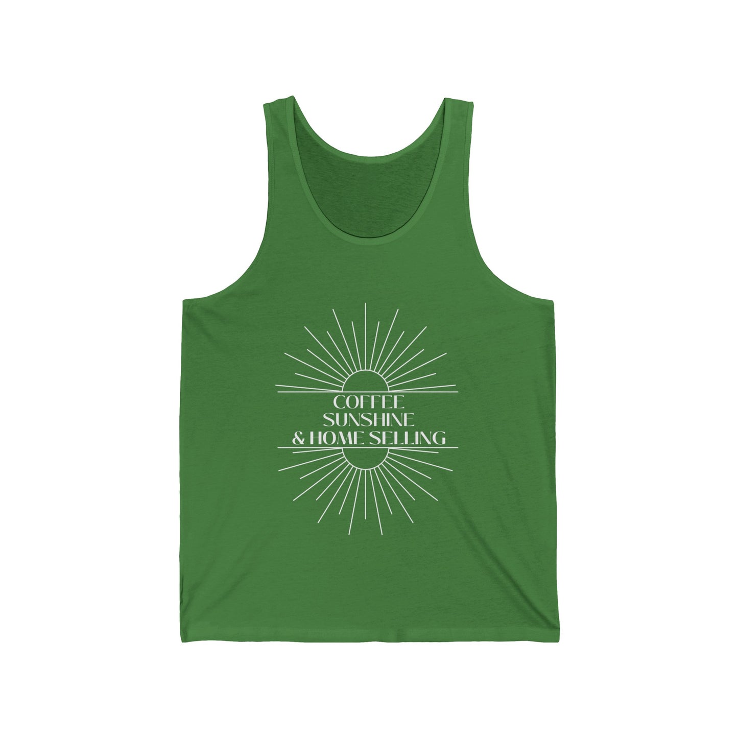 Coffee, Sunshine, & Home Selling - Unisex Jersey Tank (3 colors)