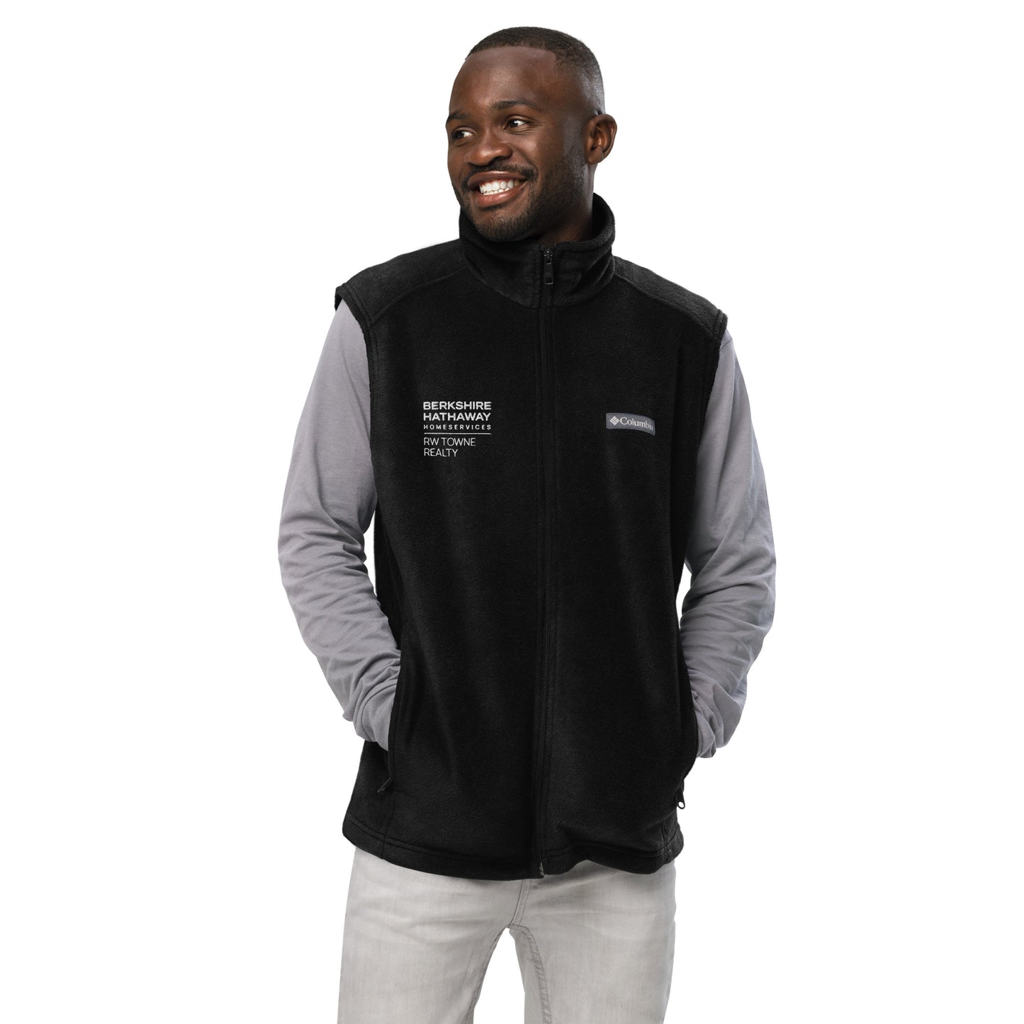 BHHS RW Towne - Men’s Embroidered Fleece Vest (Navy/Black)