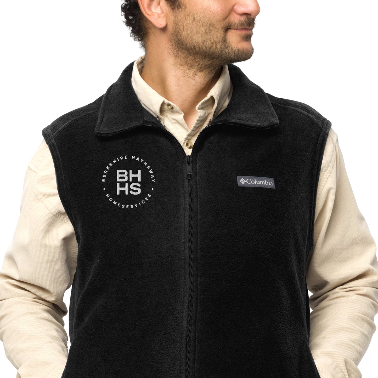 BHHS - Men’s Embroidered Fleece Vest (Black / Navy)