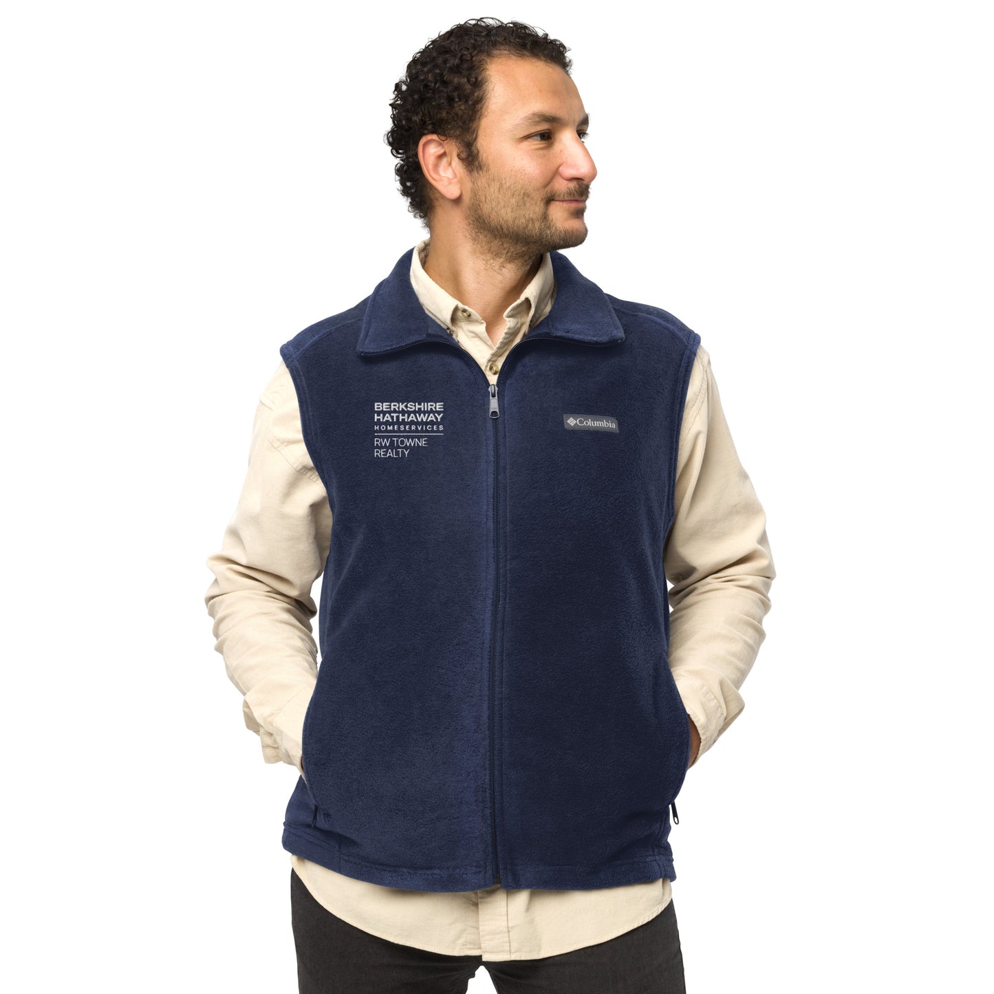 BHHS RW Towne - Men’s Embroidered Fleece Vest (Navy/Black)