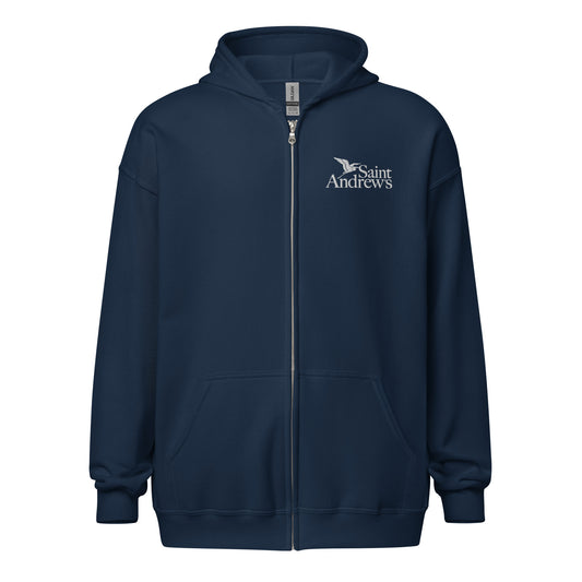 Saint Andrew's - Adult (Unisex) Full Zip Embroidered Sweatshirt (Navy)