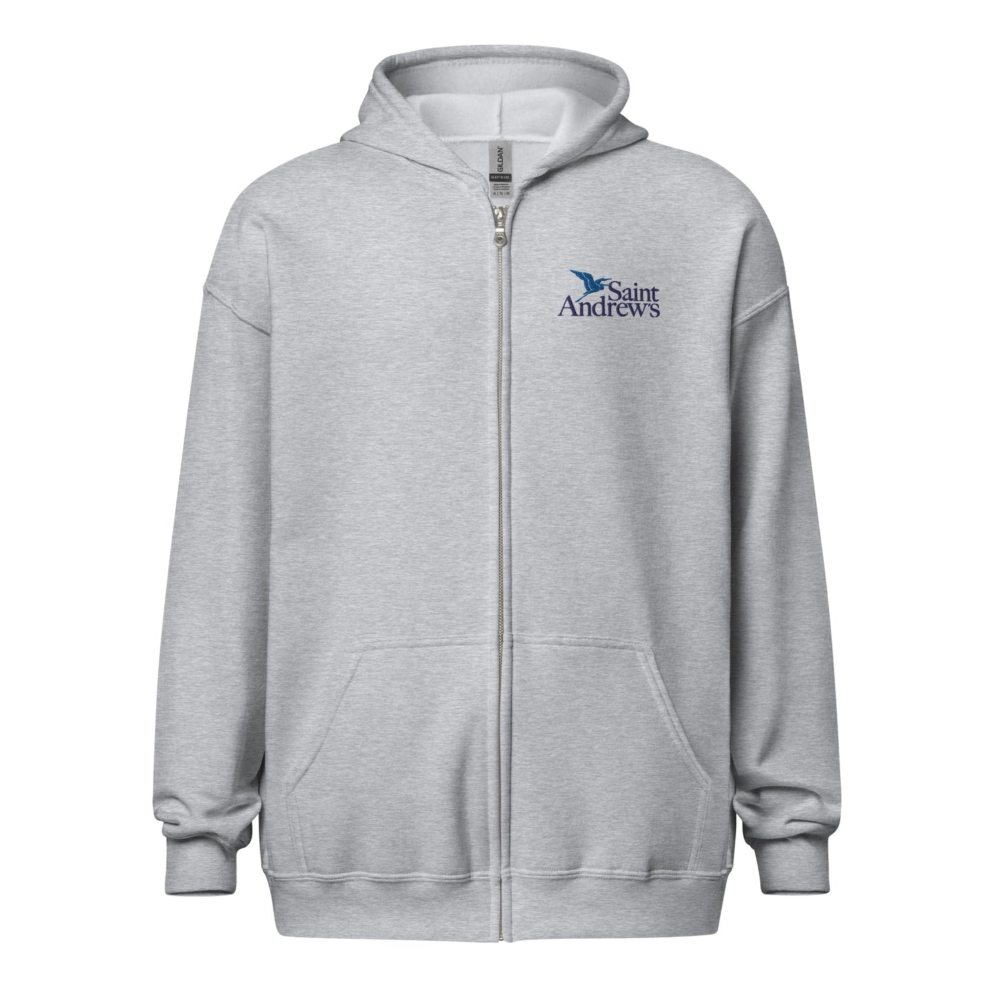 Saint Andrew's - Adult (Unisex) Full Zip Embroidered Sweatshirt (Grey)