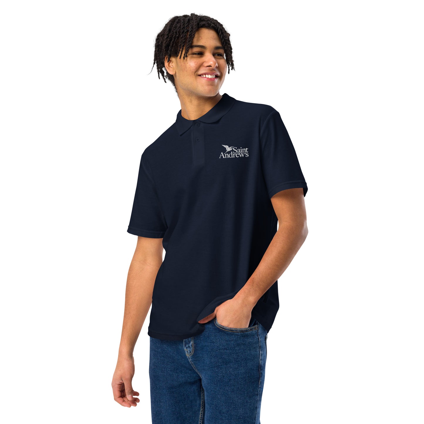 Saint Andrew's - Adult (unisex) Embroidered Polo (Navy)