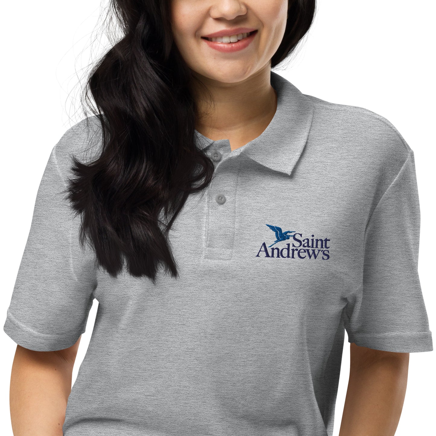 Saint Andrew's - Adult (Unisex) Embroidered Polo (Grey)