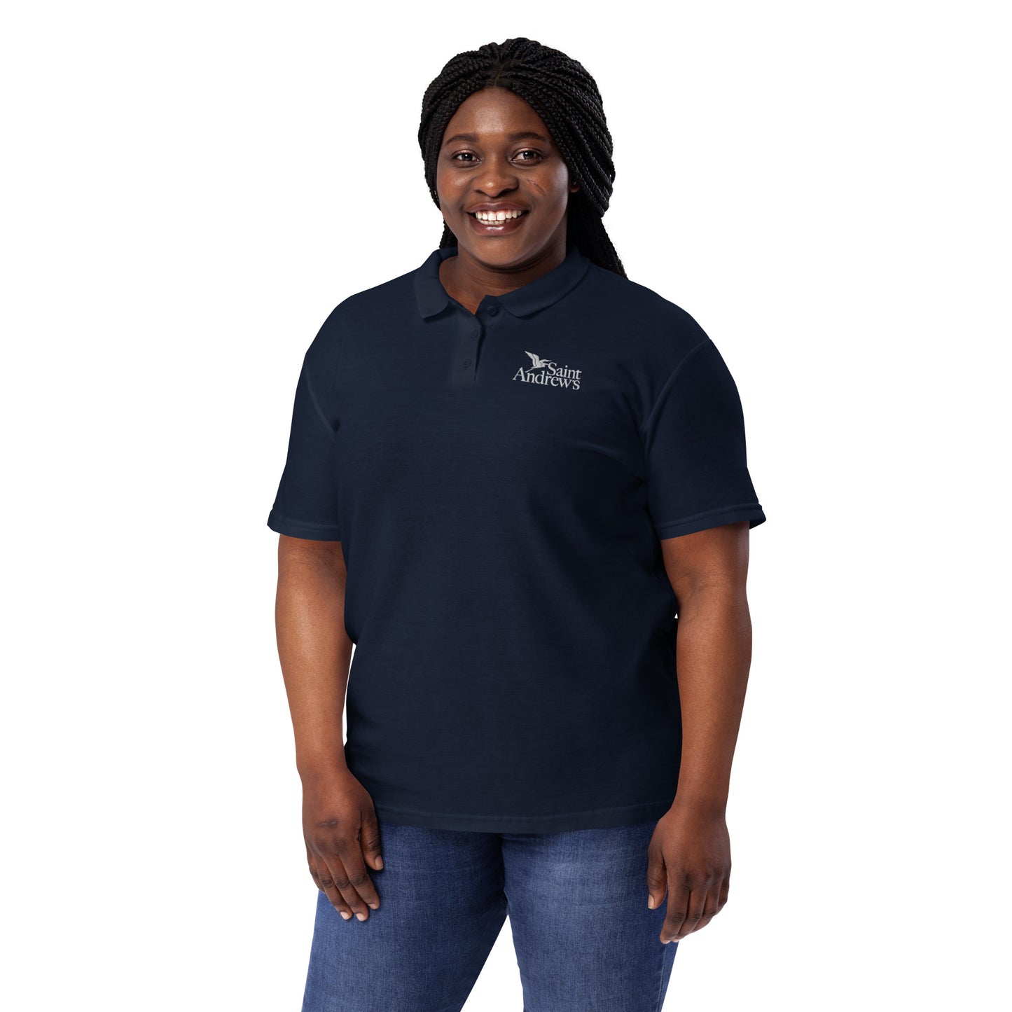 Saint Andrew's - Adult (Women’s) Embroidered Polo (Navy)