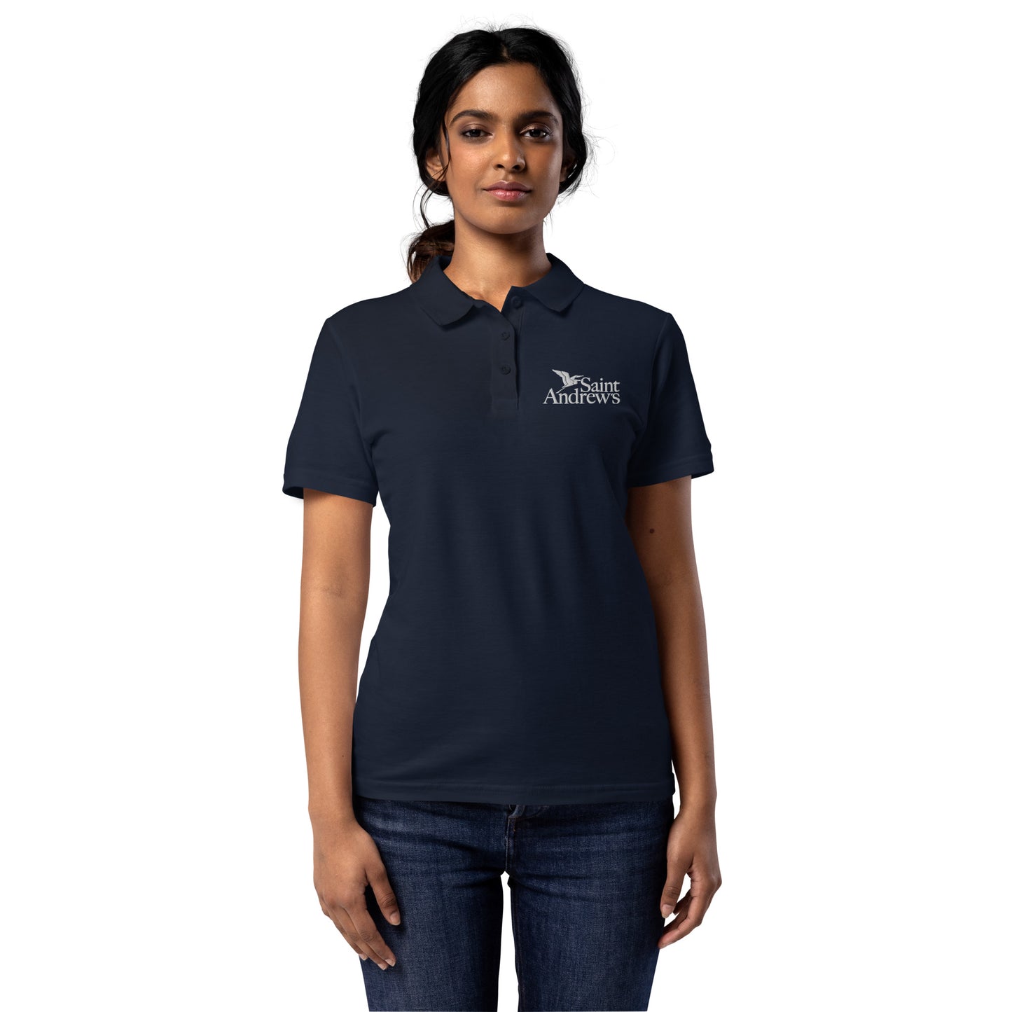 Saint Andrew's - Adult (Women’s) Embroidered Polo (Navy)